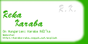 reka karaba business card